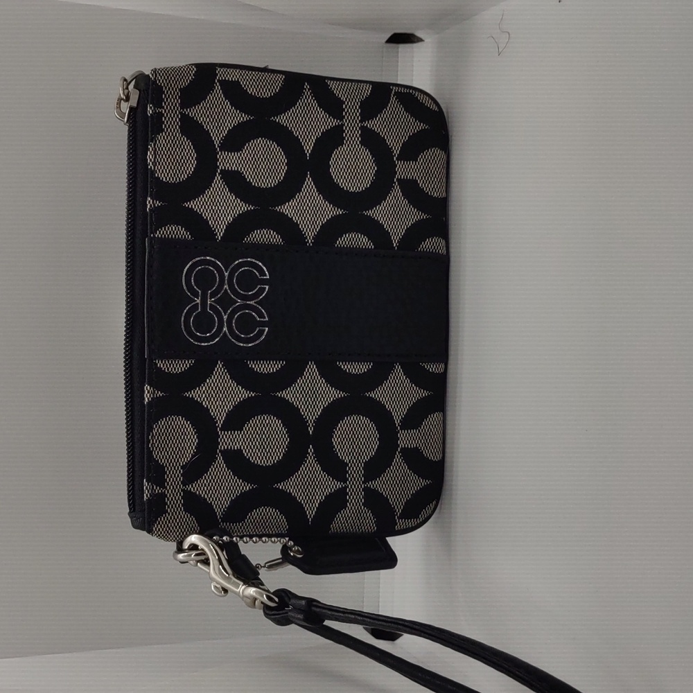 Authentic Signature Coach Canvas Wristlet